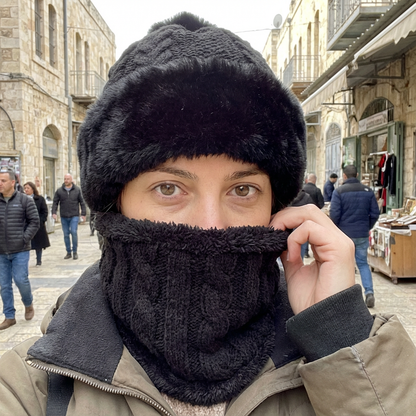 חם צוואר וכובע צמר לכל הפנים מתנה (19 יח׳ אחרונות)