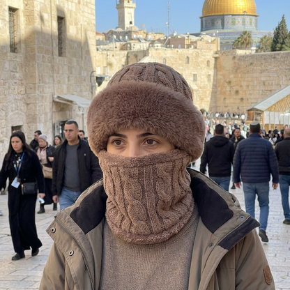 חם צוואר וכובע צמר לכל הפנים מתנה (19 יח׳ אחרונות)